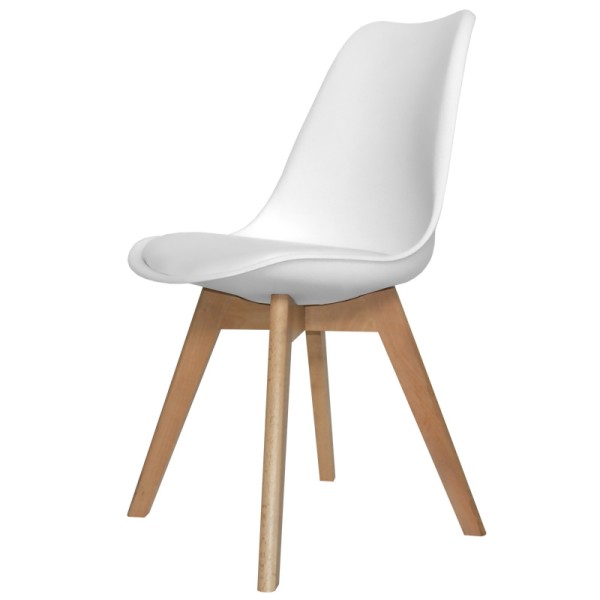 SILLA  NEW TOWER WOOD BLANCA - Cadeiras Tower 