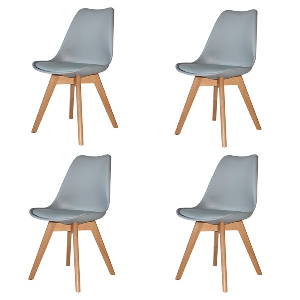 PACK 4 SILLAS NEW TOWER WOOD GRISES EXTRA QUALITY - Cadeiras Tower 