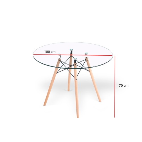 MESA TOWER GLASS - Mesas com tampo de vidro 