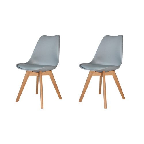 PACK 2 SILLAS NEW TOWER WOOD GRIS EXTRA QUALITY - Packs de cadeiras 