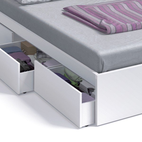 CAMA BLANCO ARTIK 150CM CON 4 CAJONES - Quartos de Cama  2