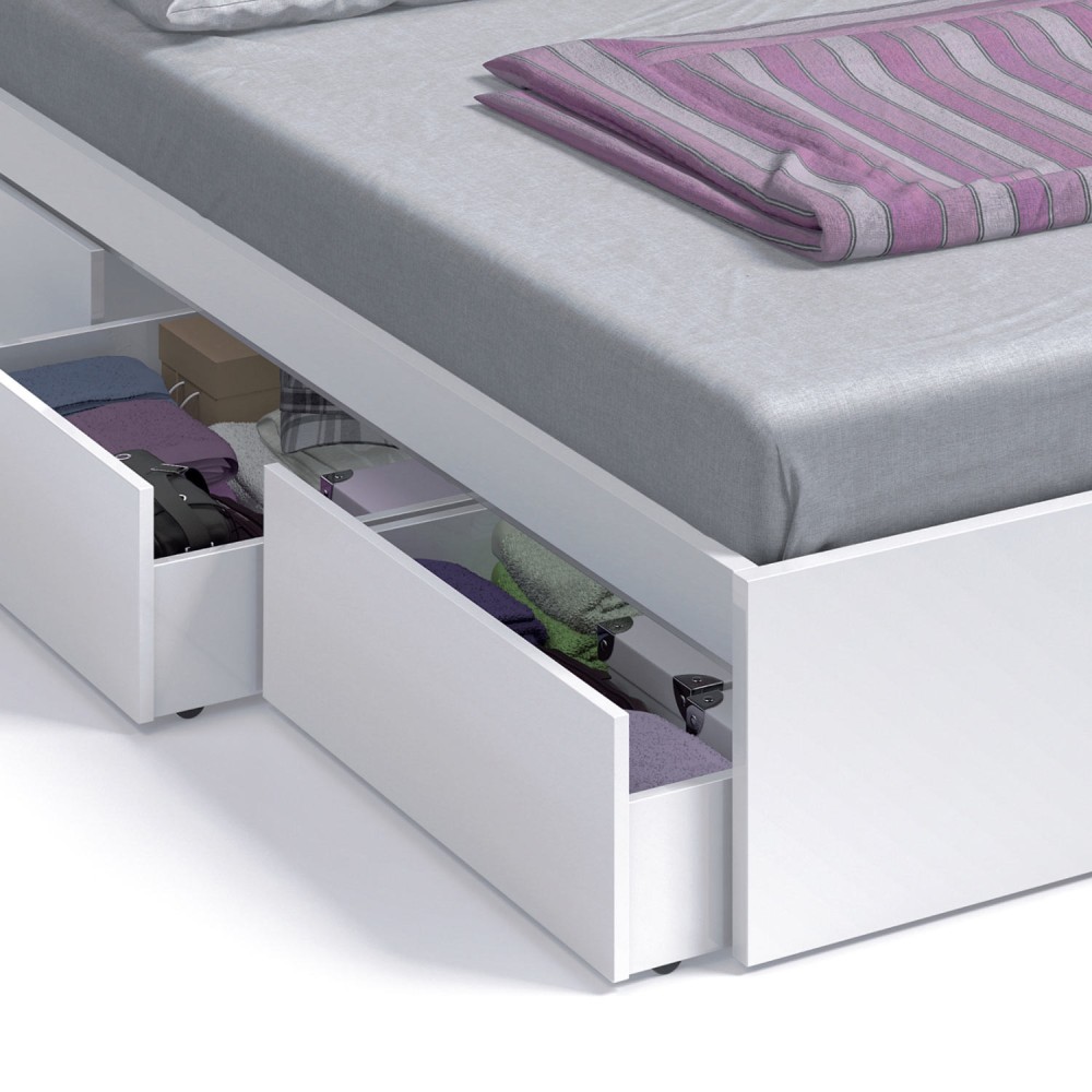 CAMA BLANCO ARTIK 150CM CON 4 CAJONES - Quartos de Cama 
