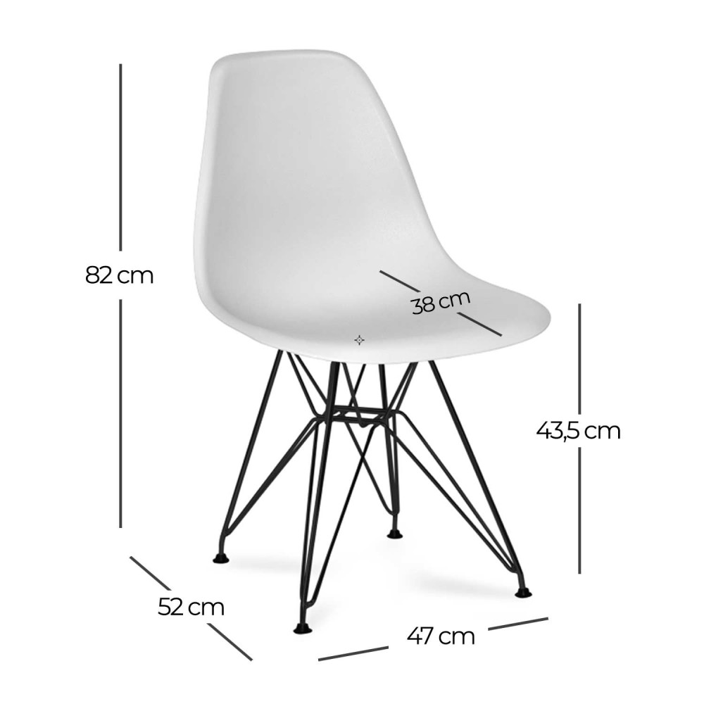 SILLA TOWER CHROME BLANCA