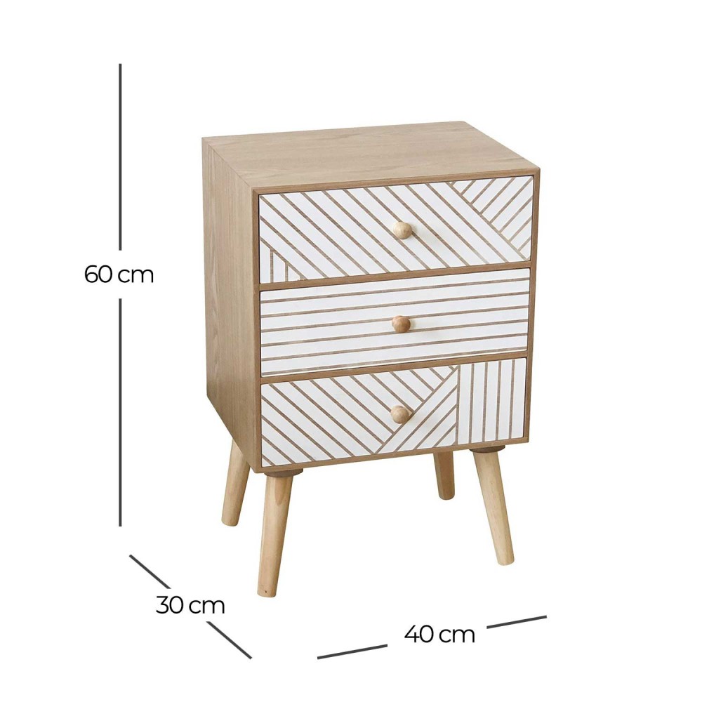 MESITA 3 CAJONES IANA - Mesas de cabeceira 