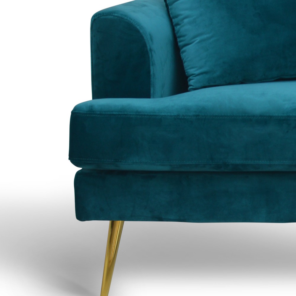 SOFA 3 PLAZAS TERCIOPELO Y PATAS METALICAS - Sofás 