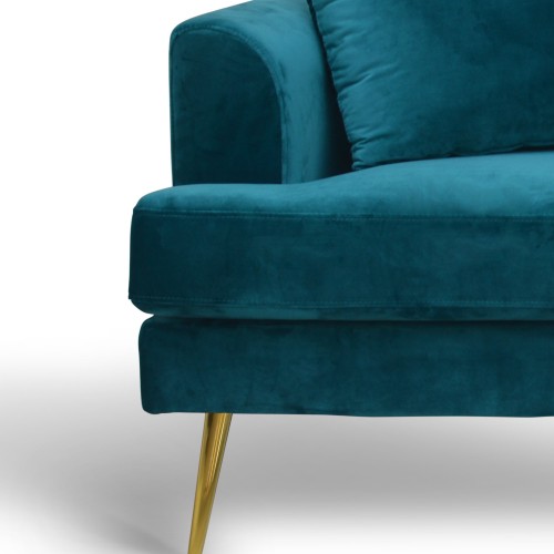 SOFA 3 PLAZAS TERCIOPELO Y PATAS METALICAS - Sofás 