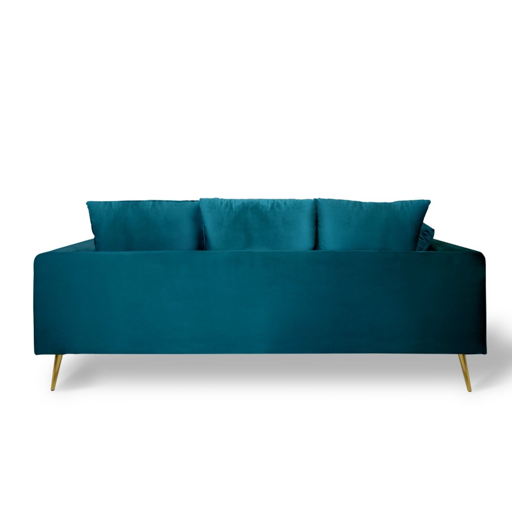 SOFA 3 PLAZAS TERCIOPELO Y PATAS METALICAS - Sofás 