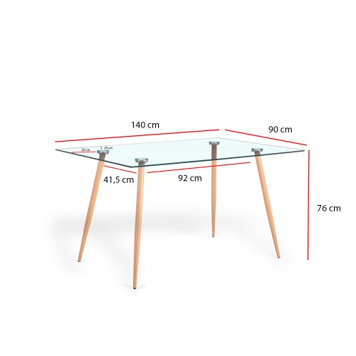 PACK MESA DE COMEDOR FOREST 140 CM Y SILLA TAPIZADA CORO CAPUCCINO - Conjuntos de mesas e cadeiras 