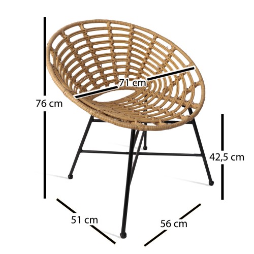POLTRONA CANCUN RATTAN - Poltronas 