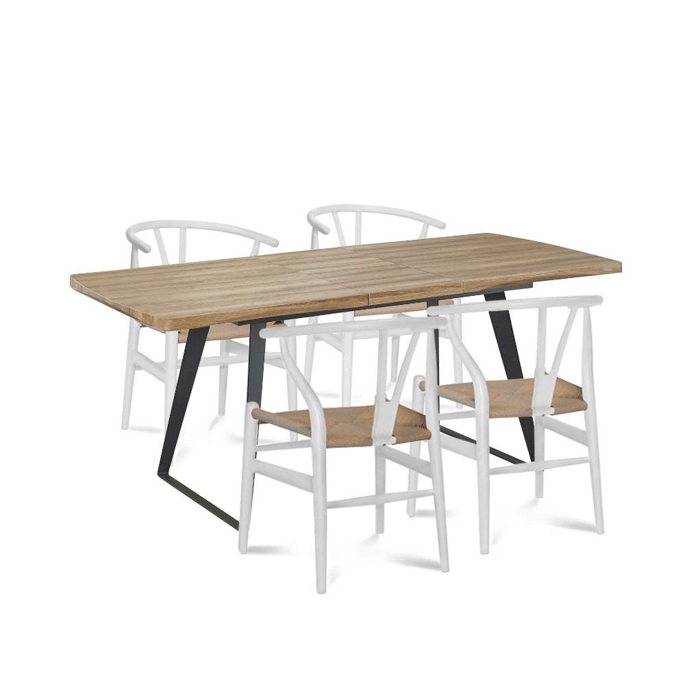 PACK 4 CADEIRAS WISHGREY WHITE + MESA BRECKER