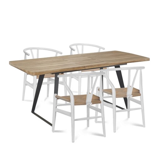 PACK 4 CADEIRAS WISHGREY WHITE + MESA BRECKER