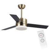 VENTILADOR DE 3 LÂMINAS DE MADEIRA LED 16W AINSA ALUMINIO