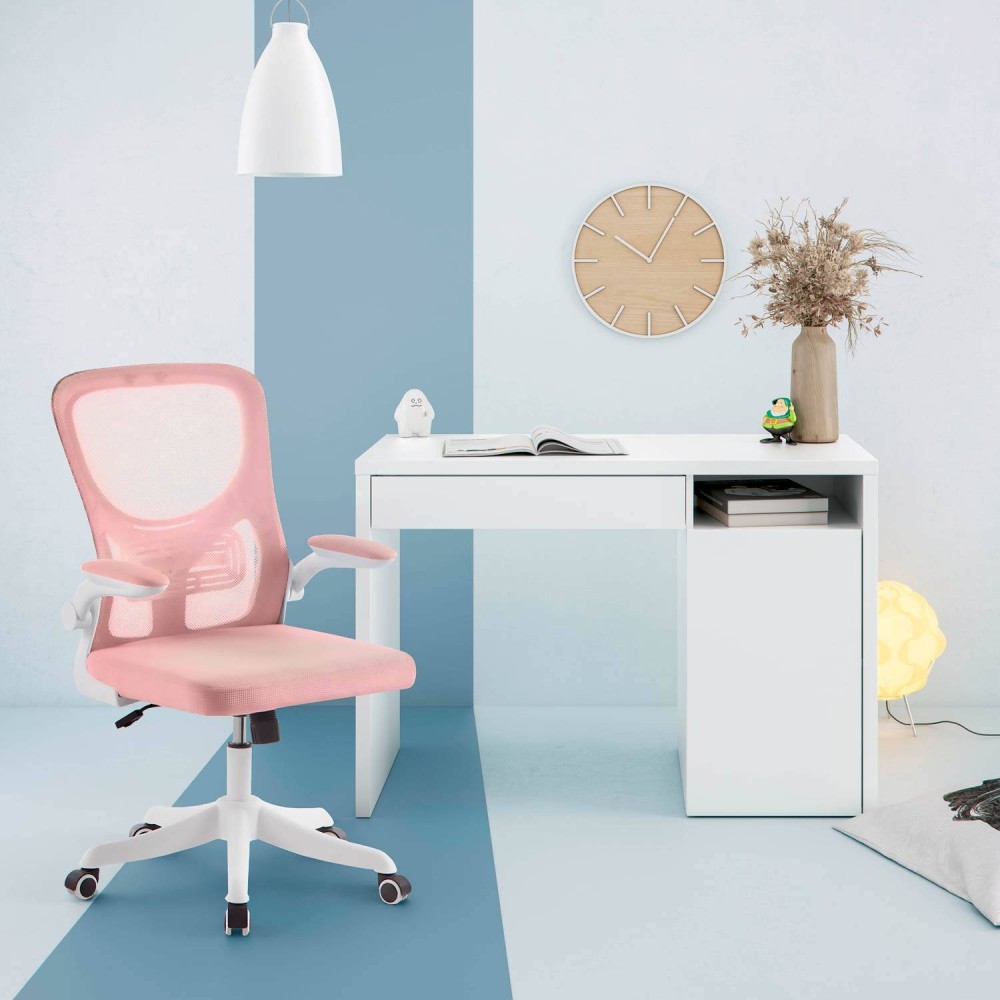 PACK DE SECRETÁRIA E CADEIRA COR-DE-ROSA