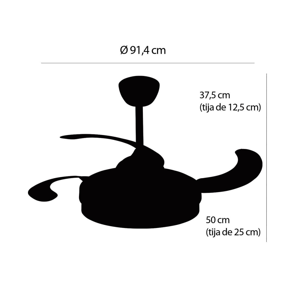 Ventilador 4 lâminas plegáveis LED 38W Robby | Venda de Móveis Online