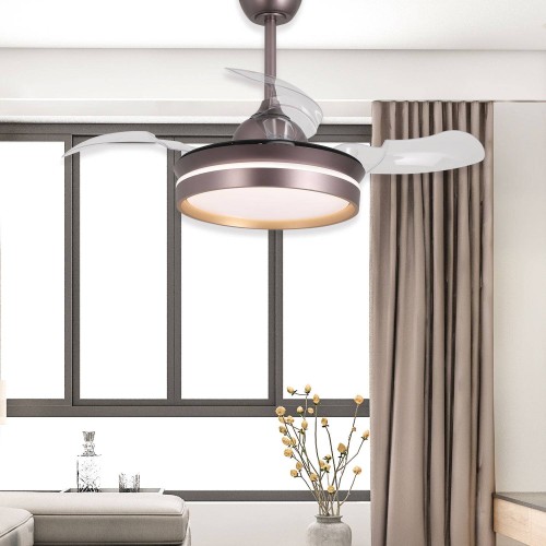 Ventilador índigo Tyrion 4 lâminas plegáveis LED 24W | Venda de Móveis Online