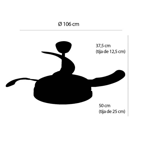 Ventilador 4 lâminas plegáveis LED 48W Leo | Venda de Móveis Online