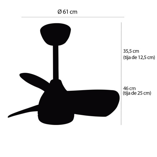 Ventilador 3 lâminas madeira LED 17W Cuki | Venda de Móveis Online