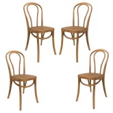 Pack 4 Cadeiras Folie natural em madeira e rattan | Venda de Móveis Online
