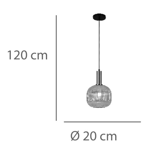 Candeeiro suspenso Vega Âmbar 1 luz | Venda Moveis Online