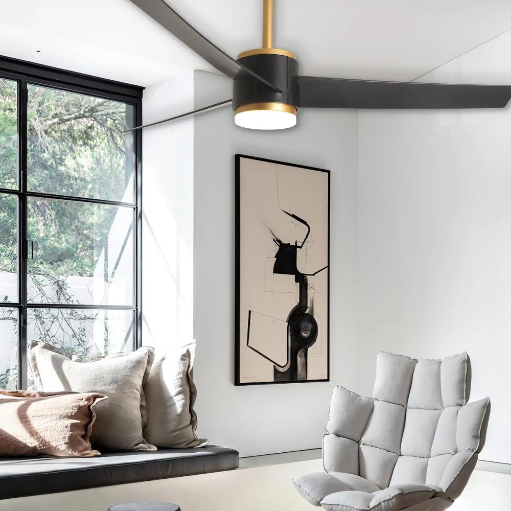 VENTILADOR LED BOREAS 18W 3 PALAS MOTOR DC NEGRO