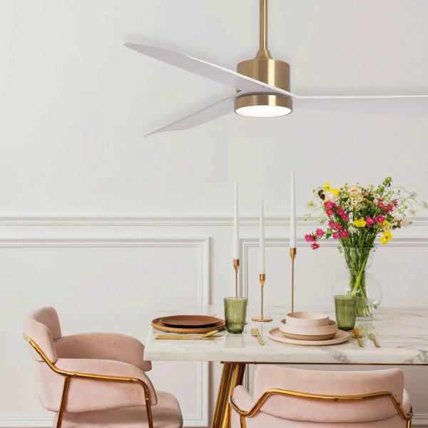 ventoinha led 18 w 3 pás airevo branco dourado | UKUKHOME 2