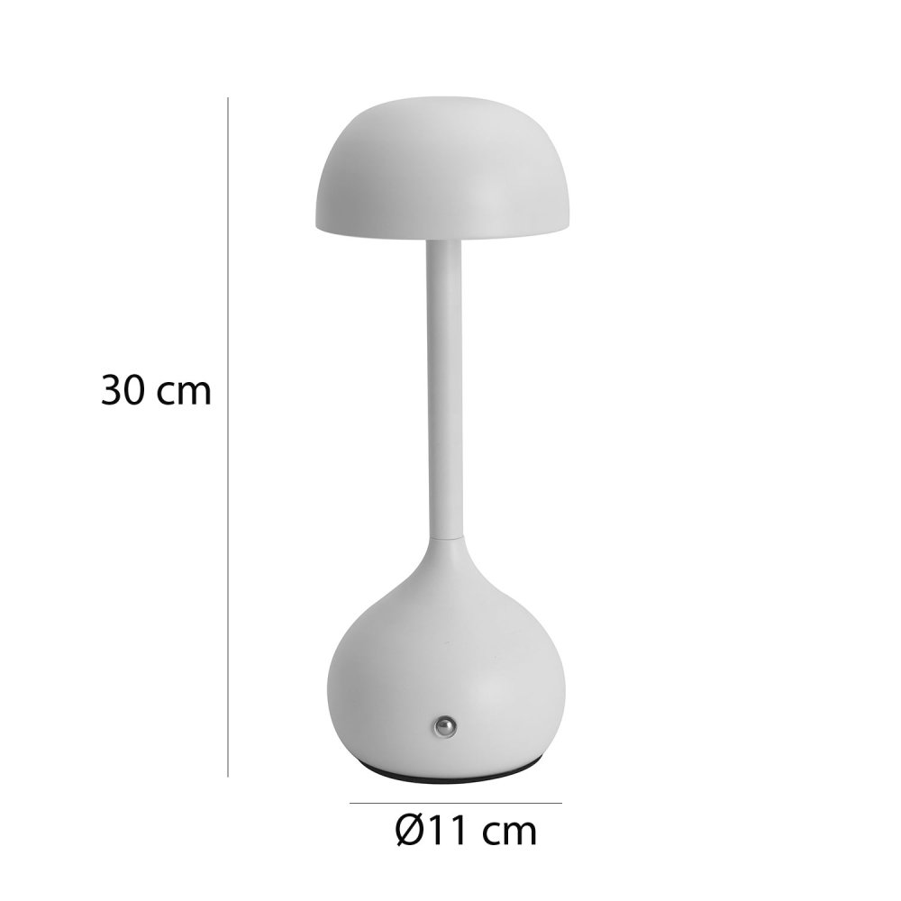 Candeeiro Mesa Recarregável OYU Branco LED Ø11x30 cm - UKUKHOME.com