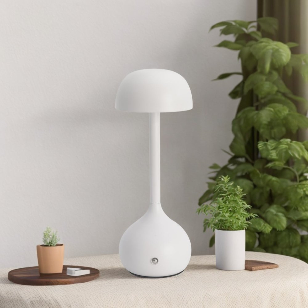 Candeeiro Mesa Recarregável OYU Branco LED Ø11x30 cm - UKUKHOME.com