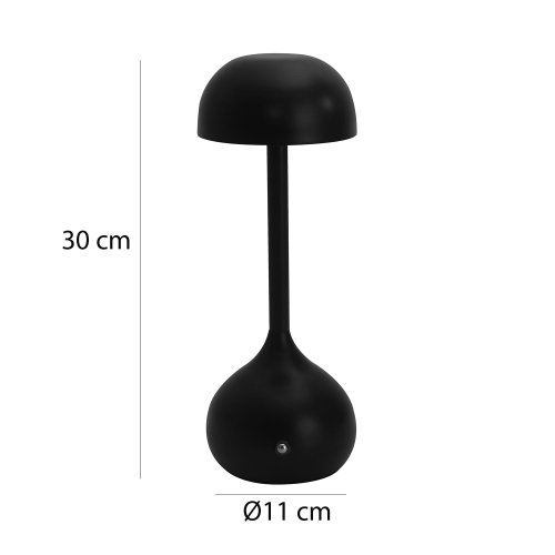Candeeiro Mesa OYU Preto Recarregável LED - UKUKHOME.com
