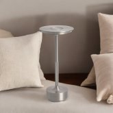 Candeeiro Mesa LED DEVI Cromado Portátil, Recarregável, Tátil UKUKHOME