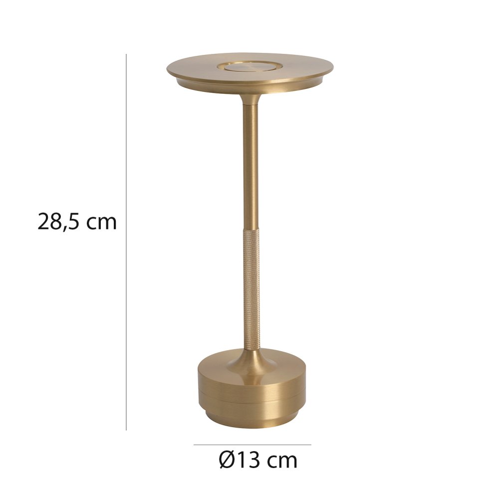 Candeeiro Mesa LED DEVI Dourado, Design Elegante, Recarregável, Tátil