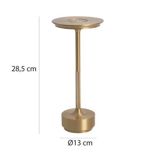 Candeeiro Mesa LED DEVI Dourado, Design Elegante, Recarregável, Tátil