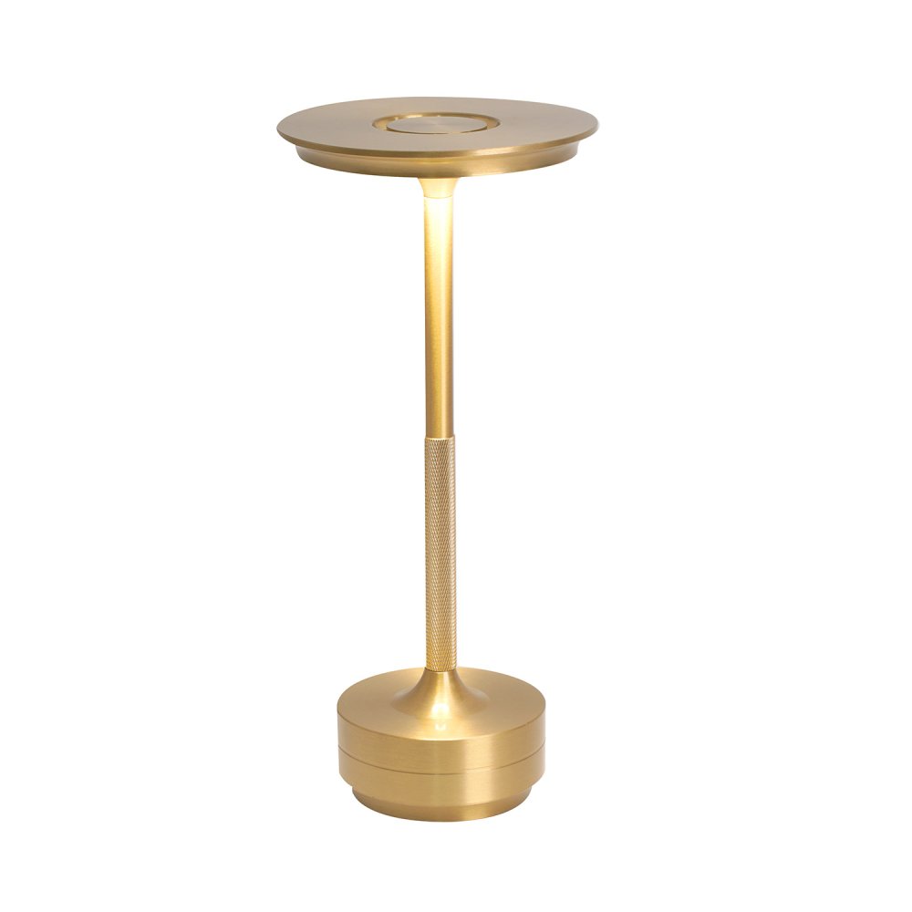 Candeeiro Mesa LED DEVI Dourado, Design Elegante, Recarregável, Tátil