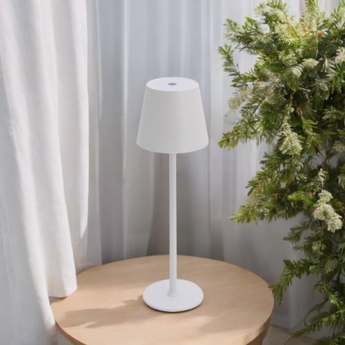 Candeeiro LED Emei Branco – Recarregável, Portátil e Elegante