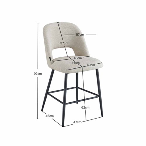 Banco alto Nanna Black Areia – Design moderno e conforto intemporal