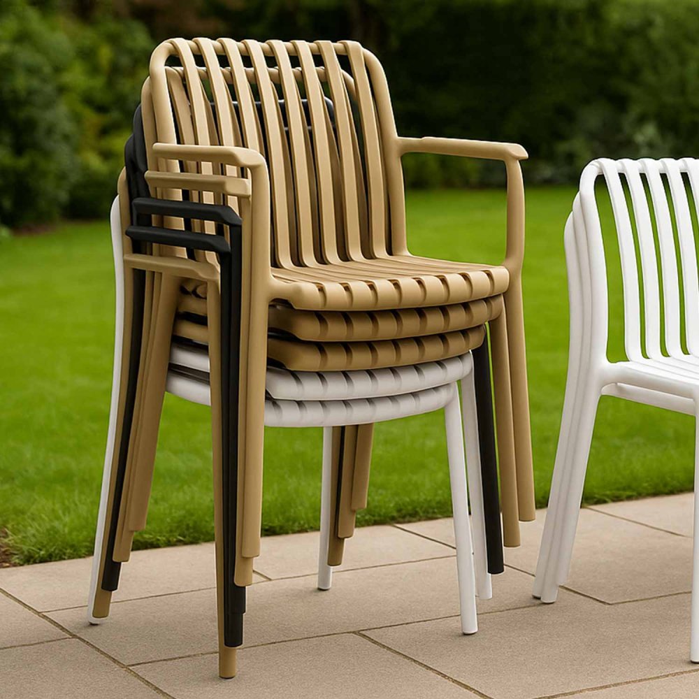 Cadeira Branca com Braços - Conforto e Estilo jardim - UKUKHOME.com