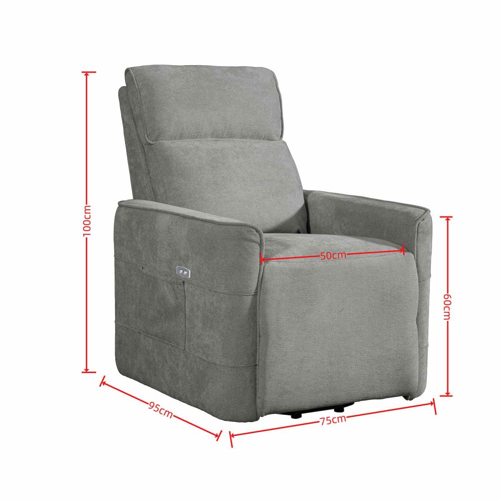Sillón Relax Elétrico Power Lift Cinzento - Confort  UKUKHOME.com