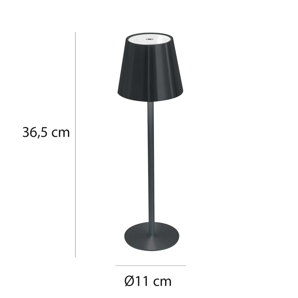 Candeeiro LED Emei Preto – Recarregável, Portátil e Elegante