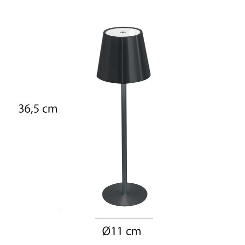Candeeiro LED Emei Preto – Recarregável, Portátil e Elegante