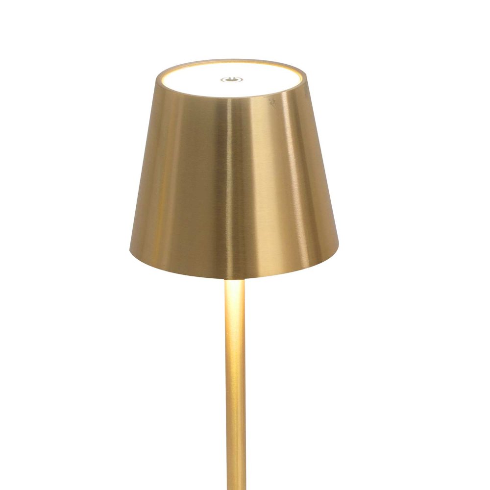 Candeeiro LED Emei dourado – Recarregável, Portátil e Elegante