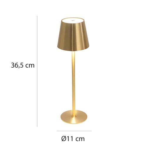 Candeeiro LED Emei dourado – Recarregável, Portátil e Elegante