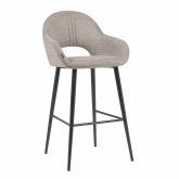Banco Alto Altair Cinzento - Design Moderno - Pés Pretos - UKUKHOME