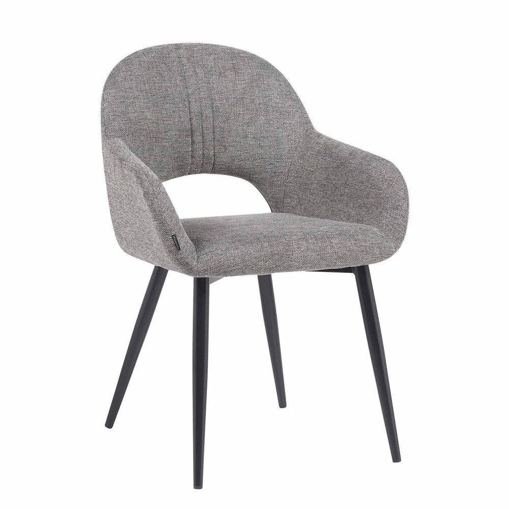 Cadeira Altair Cinzento - Design Moderno - Pés Pretos - UKUKHOME.com