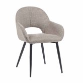 Cadeira Altair Areia - Design Moderno - Pés Pretos - UKUKHOME.com