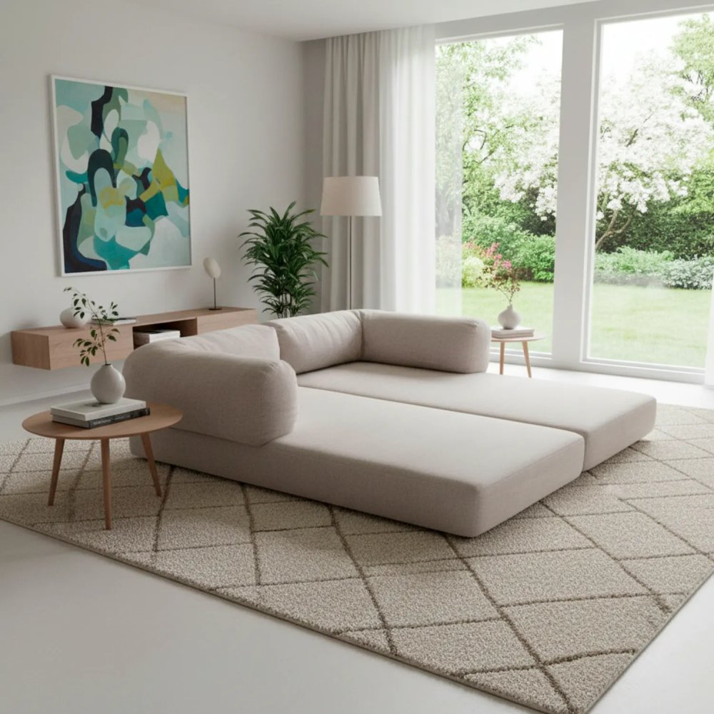 Sofá Belair Areia Natural | Sofá ecológico e elegante com capas removíveis – UKUKHOME