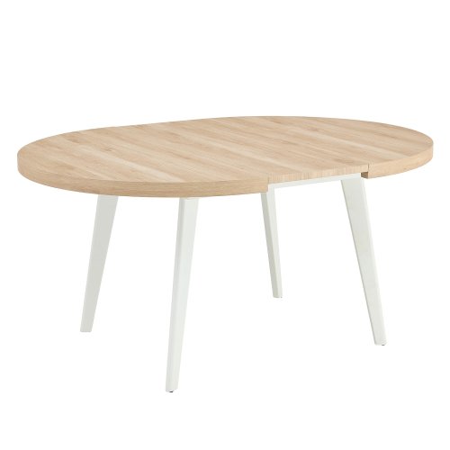 Mesa de jantar redonda extensível Luna madeira | Ukukhome