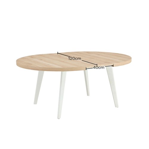 Mesa de jantar redonda extensível Luna madeira | Ukukhome