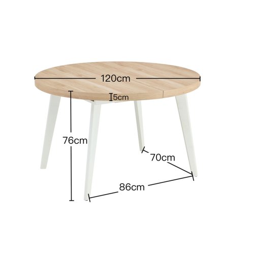 Mesa de jantar redonda extensível Luna madeira | Ukukhome