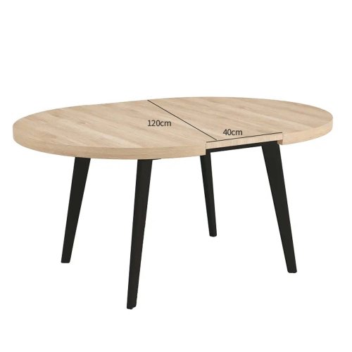 Mesa de jantar redonda extensível Luna madeira | Ukukhome