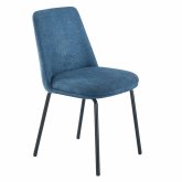 Cadeira Miren Azul Pé Preto - Cadeira estofada de design moderno – UKUKHOME.COM