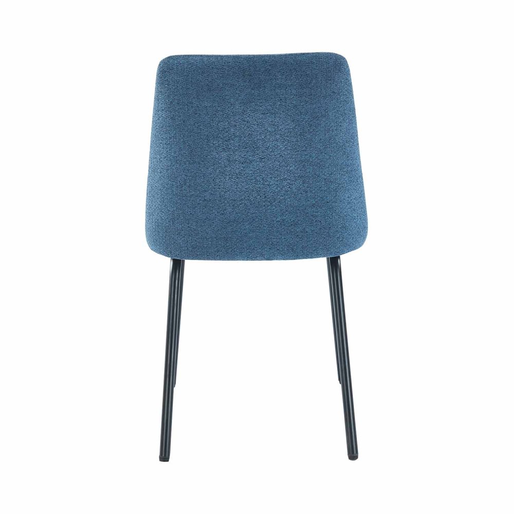 Cadeira Miren Azul Pé Preto - Cadeira estofada de design moderno – UKUKHOME.COM